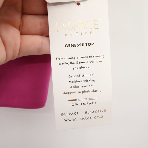 L*Space Pink Purple Genesse Top One Shoulder Sports Bra Size Large NWT - Picture 3 of 8